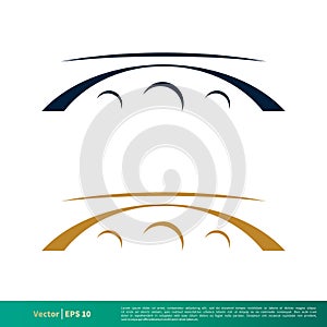 Bridge Swoosh Line Icon Vector Logo Template Illustration Design. Vector EPS 10.
