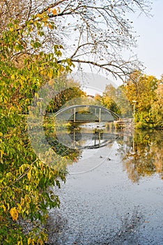 Bridge on the Tabory pond in Tikhvin