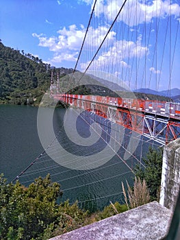 Bridge on Tehri Dam reservoir