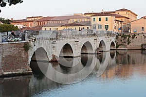 Bridge of Tiberius  in Rimini, Italy