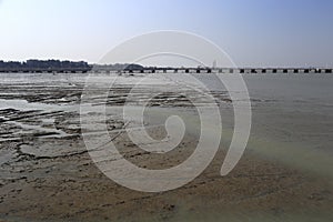 Bridge on tidal flat