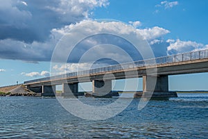 The bridge to island of Nyord in Denmark