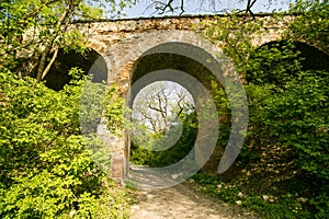 Bridge to Klevan castle. Rivne region. Ukraine