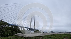 Bridge to Russky island. Vladivostok city. Russia
