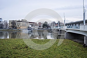 Bridge to the spa island, Piestany, Slovakia