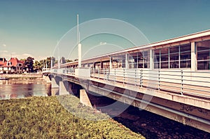 Most na lázeňský ostrov, Piešťany, Slovensko, retro filtr