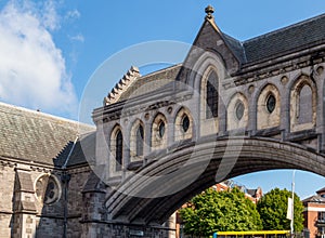 The bridge to Synod hall, the building that houses Dublinia, part of Dublin Christ Church Cathedral in Dublin
