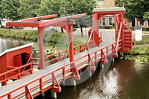 A bridge and toilets