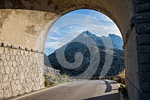 Bridge on the top of Coll dels Reis road, Mallorca photo