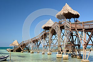 A bridge of a touristic resort. Mucura island. Archipelago of San Bernardo. Gulf of Morrosquillo. Colombia photo