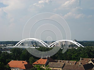 Bridge, Train, River, Viewpoint, Petrovaradin, Danube, Novi Sad