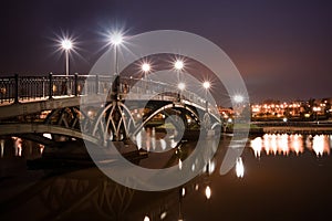 Bridge in Tsaritsino at night