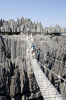 The bridge in the Tsingy de Bemaraha