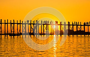 Bridge U-Bein teak bridge is the longest