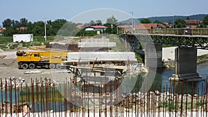 Bridge under construction across the river Vrbanja in city of Banja Luka - 4