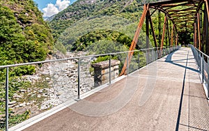 Bridge of the Vallemaggia Route in the canton of Ticino in Switzerland photo