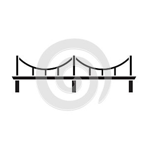 Bridge vector icon.Black vector icon isolated on white background bridge.