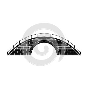 Bridge vector icon.Black vector icon isolated on white background bridge.
