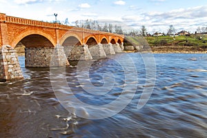Bridge on Venta river, Kuldiga, Latvia. photo