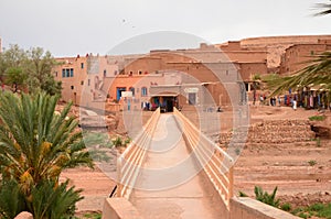 Bridge View over Draa River at AÃ¯t Benhaddou Kasbah in Ouarzazate in High Atlas Mountains, Morocco