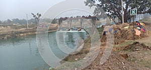 Bridge View on river at khutauna laukhi madhubani bihar India