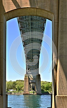 Bridge viewed from underside showing it`s structure