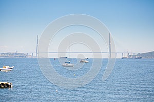 Bridge in Vladivostok city, Russia.