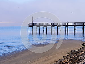 Bridge in Walvis Bay,Namibia, shortly after sunrise.