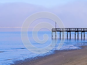 Bridge in Walvis Bay,Namibia, shortly after sunrise.