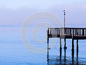 Bridge in Walvis Bay,Namibia, shortly after sunrise