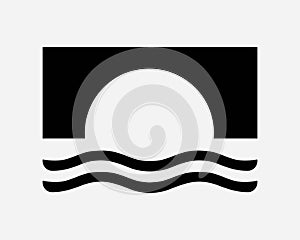 Bridge with Water Icon. Arch Architecture Structure Pillar River Road Across. Black White Sign Symbol EPS Vector