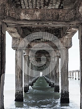 Bridge weathered by sea erosion
