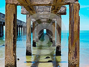 Bridge weathered by sea erosion