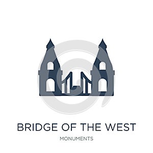 bridge of the west icon in trendy design style. bridge of the west icon isolated on white background. bridge of the west vector photo