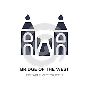 bridge of the west icon on white background. Simple element illustration from Monuments concept photo