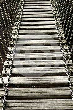 Bridge with wooden boards