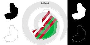 Bridgend outline map