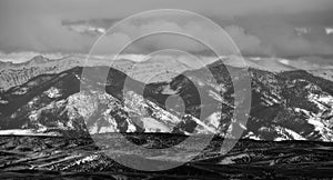 Bridger Mountains - Black and White photo