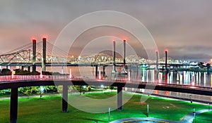 Bridges across the Ohio River between Louisville, Kentucky and Jeffersonville, Indiana