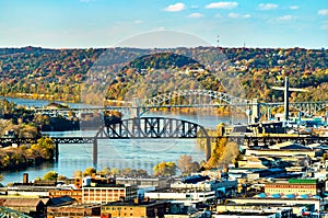 Bridges across the Ohio River in Pittsburgh, Pennsylvania