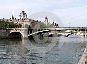 Bridges along the Seine in Paris, France