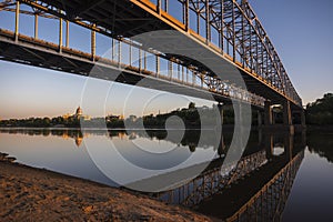 Bridges Cross Missouri River Into Jefferson City, Missouri