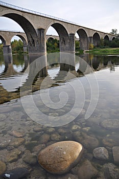 Bridges crossing the river