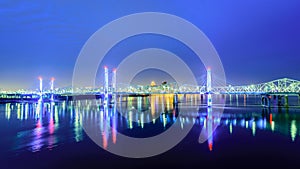 Bridges of Louisville KY at dawn