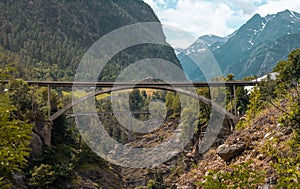 Bridges over Gorge. Stunning scenery, majestic mountains and forest.