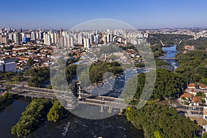 Bridges over the Piracicaba river seen from above, Sao Paulo, Brazil photo