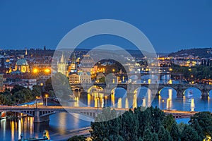 The bridges over the river Vltava