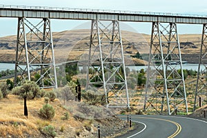 Bridges Over the Snake River Near Starbuck, Washington, USA