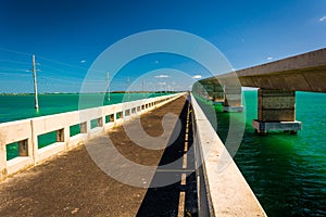 Bridges over turquoise waters in Islamorada, in the Florida Keys