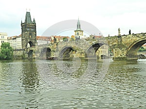 Bridges over the Vltava river in Prague